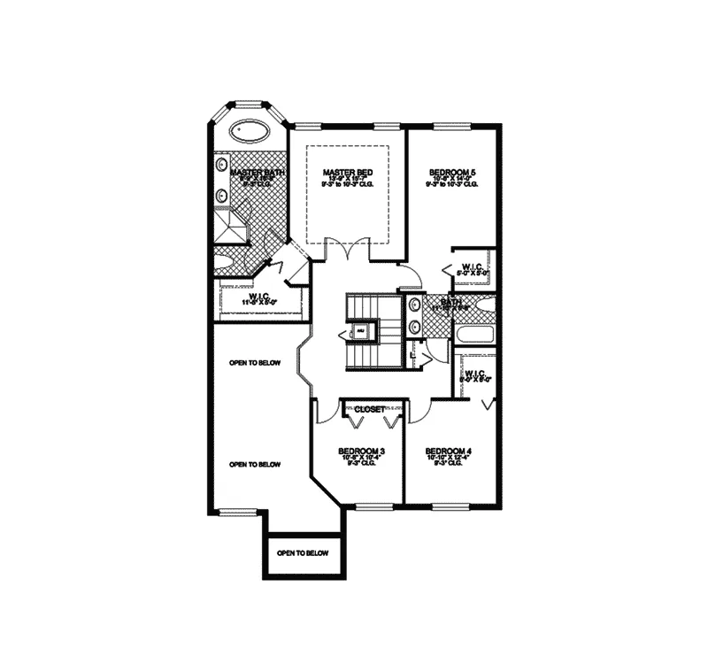 Santa Fe House Plan Second Floor - Orangebrook Southwestern Home 106D-0023 - Shop House Plans and More