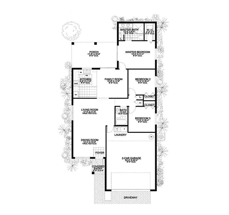Southwestern House Plan First Floor - Cameron Hill Adobe Style Home 106D-0027 - Search House Plans and More