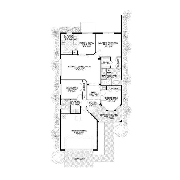 Ranch House Plan First Floor - Millenia Sunbelt Ranch Home 106D-0031 - Shop House Plans and More