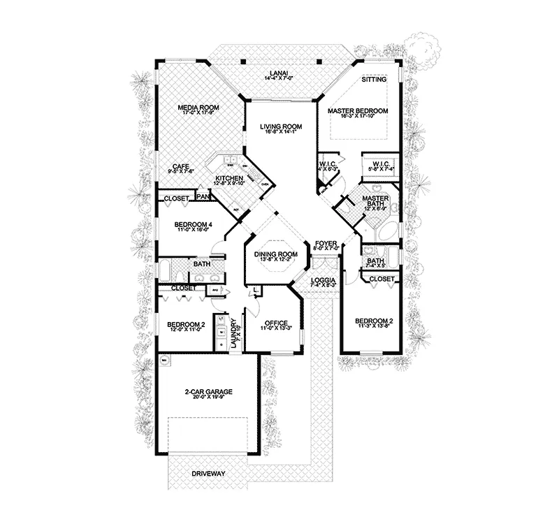 Florida House Plan First Floor - Seabrook Shores Florida Home 106D-0034 - Shop House Plans and More