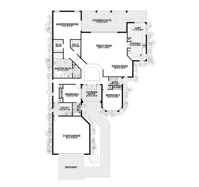 Southwestern House Plan First Floor - Grand Cypress Luxury Home 106D-0035 - Search House Plans and More