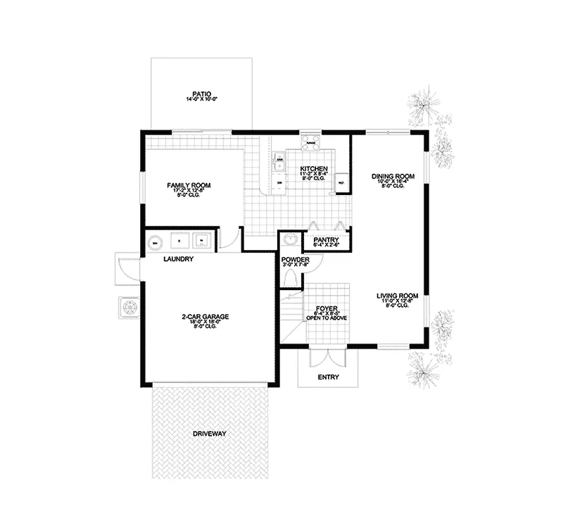 Sunbelt House Plan First Floor - Tamarac Contemporary Home 106D-0043 - Shop House Plans and More