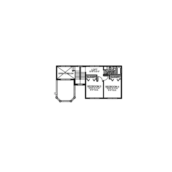 Sunbelt House Plan Second Floor - Colony Hill European Ranch Home 106D-0045 - Search House Plans and More