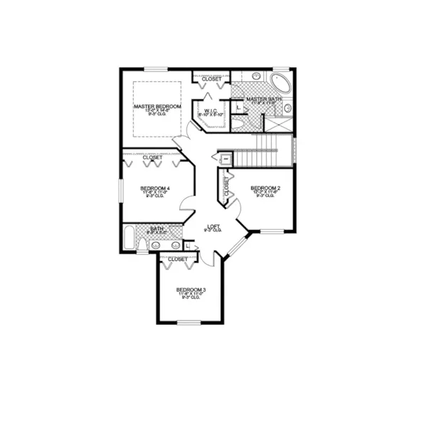 Vacation House Plan Second Floor - Pompano Hill Sunbelt Home 106D-0046 - Shop House Plans and More