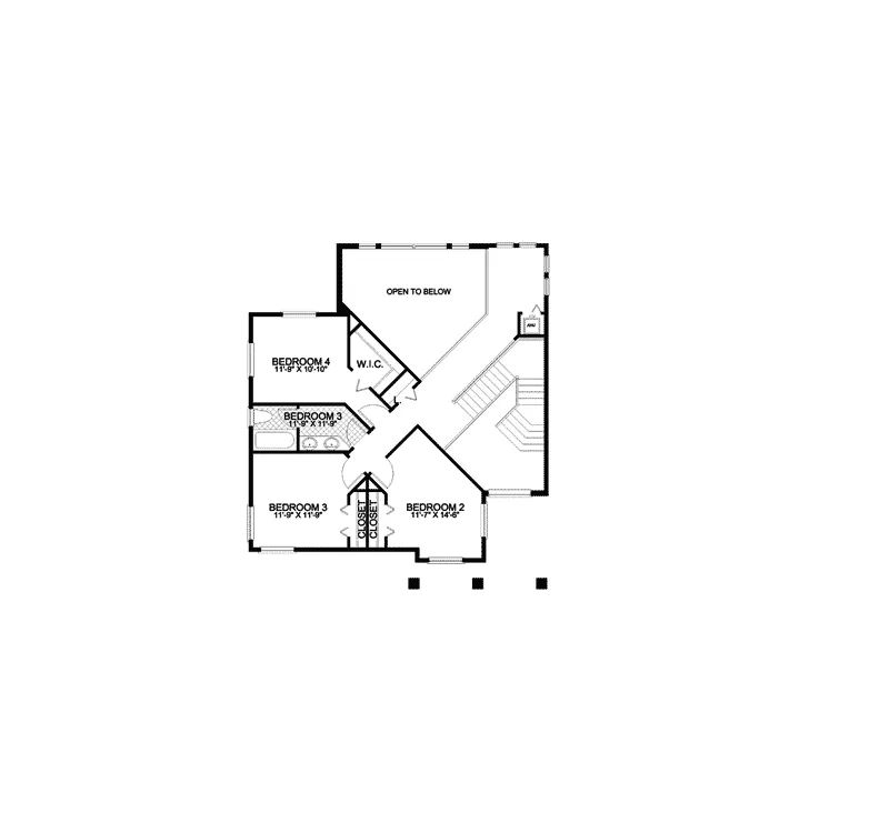 Southwestern House Plan Second Floor - Warrington Heights Sunbelt Home 106D-0049 - Shop House Plans and More