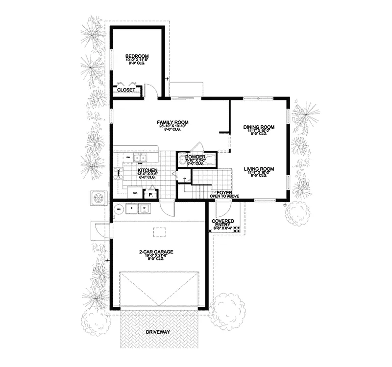 Florida House Plan First Floor - Gonzalez Hill Spanish Home 106D-0050 - Search House Plans and More