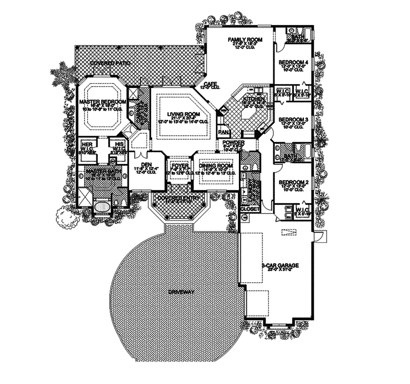 Sunbelt House Plan First Floor - Beacon Manor Sunbelt Ranch Home 106S-0004 - Search House Plans and More