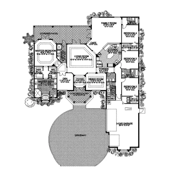 Florida House Plan First Floor - Beacon Manor Sunbelt Ranch Home 106S-0004 - Search House Plans and More