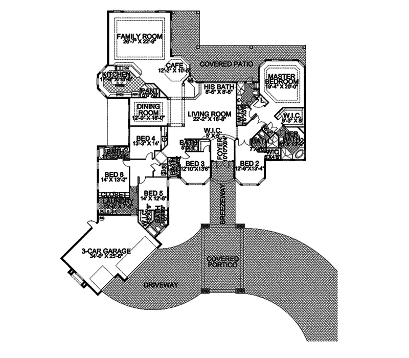 Florida House Plan First Floor - Buena Ventura Spanish Home 106S-0009 - Search House Plans and More