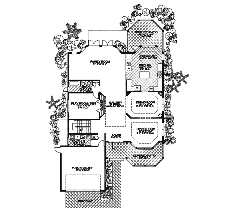 Cabin & Cottage House Plan First Floor - Charlotte Harbor Luxury Home 106S-0014 - Search House Plans and More