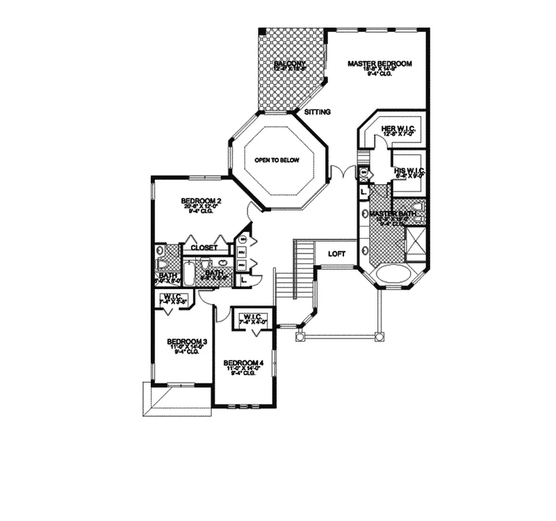 Spanish House Plan Second Floor - Clewiston Luxury Home 106S-0020 - Search House Plans and More