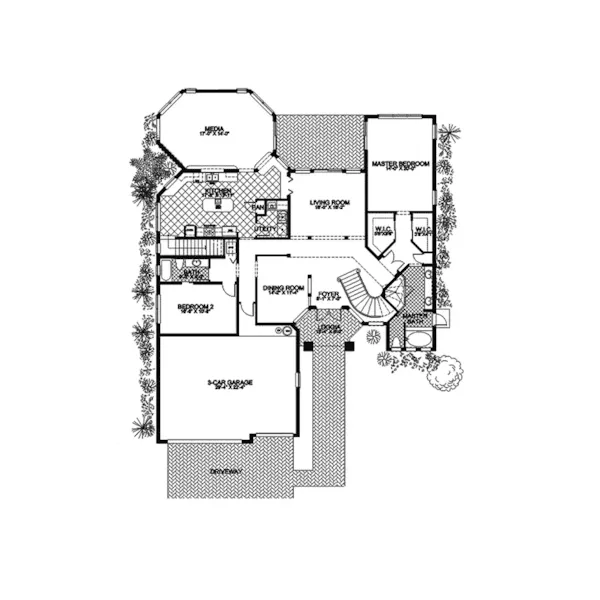 Florida House Plan First Floor - Miramar Beach Sunbelt Home 106S-0021 - Shop House Plans and More