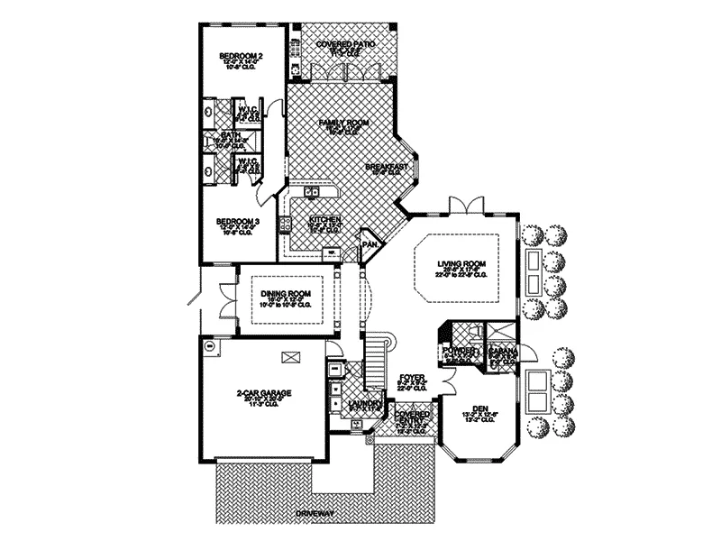 Sunbelt House Plan First Floor - Bayonet Point Florida Home 106S-0022 - Search House Plans and More