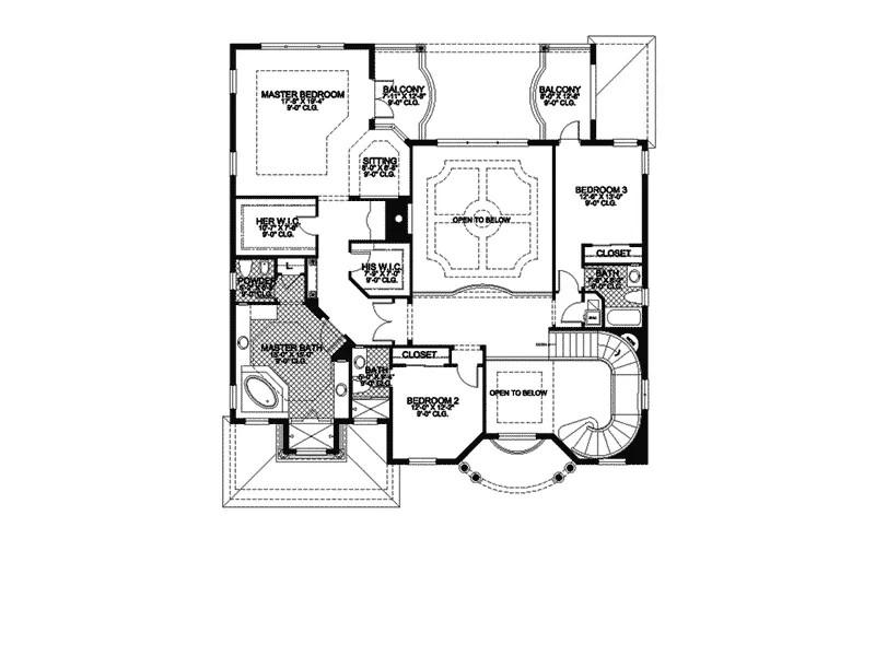 Southwestern House Plan Second Floor - Lorinda Spanish Sunbelt Home 106S-0023 - Shop House Plans and More
