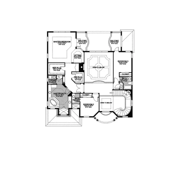 Sunbelt House Plan Second Floor - Lorinda Spanish Sunbelt Home 106S-0023 - Shop House Plans and More