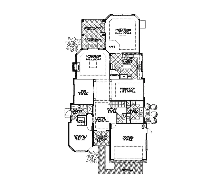 Florida House Plan First Floor - Rollins Hill Luxury Home 106S-0025 - Shop House Plans and More