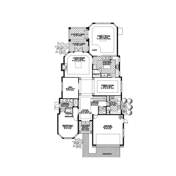 Southwestern House Plan First Floor - Rollins Hill Luxury Home 106S-0025 - Shop House Plans and More