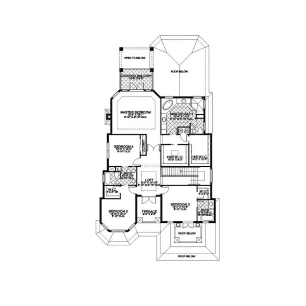 Southwestern House Plan Second Floor - Rollins Hill Luxury Home 106S-0025 - Shop House Plans and More