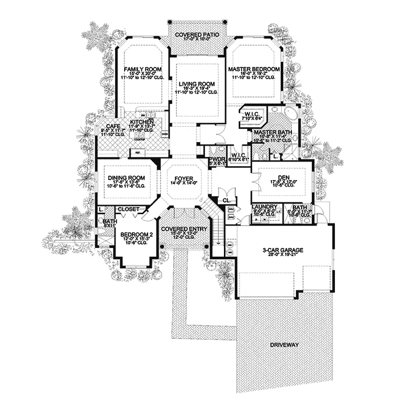 Sunbelt House Plan First Floor - Marianna Manor Floridian Home 106S-0026 - Shop House Plans and More