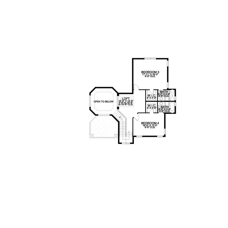 Sunbelt House Plan Second Floor - Marianna Manor Floridian Home 106S-0026 - Shop House Plans and More