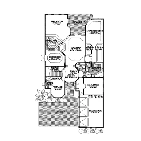 Southwestern House Plan First Floor - Navarre Manor Luxury Home 106S-0027 - Shop House Plans and More