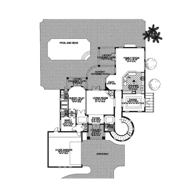 Adobe House Plans & Southwestern Home Design First Floor - Live Oak Manor Luxury Home 106S-0028 - Shop House Plans and More