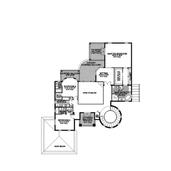 Adobe House Plans & Southwestern Home Design Second Floor - Live Oak Manor Luxury Home 106S-0028 - Shop House Plans and More