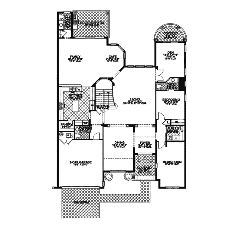 Luxury House Plan First Floor - Pensacola Canyon Southwest Home 106S-0033 - Shop House Plans and More