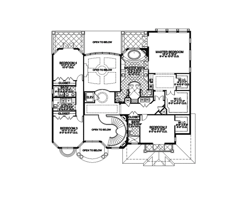 Santa Fe House Plan Second Floor - Leonia Mediterranean Home 106S-0035 - Shop House Plans and More