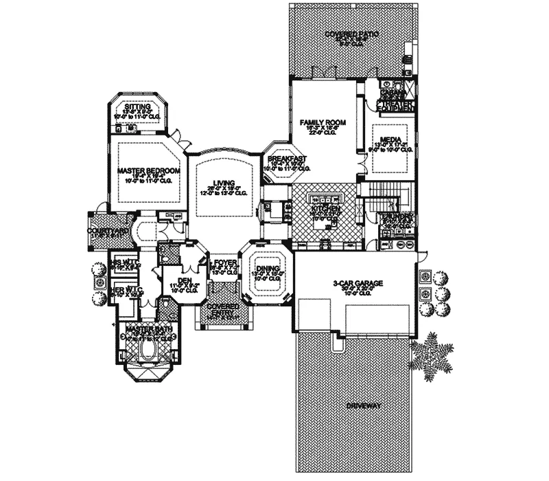 Mediterranean House Plan First Floor - Sumantra Santa Fe Style Home 106S-0036 - Shop House Plans and More