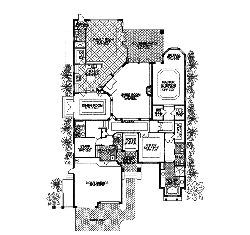 Spanish House Plan First Floor - Willis Landing Luxury Home 106S-0037 - Shop House Plans and More