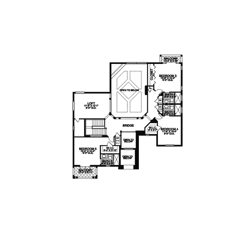 Adobe House Plans & Southwestern Home Design Second Floor - Willis Landing Luxury Home 106S-0037 - Shop House Plans and More