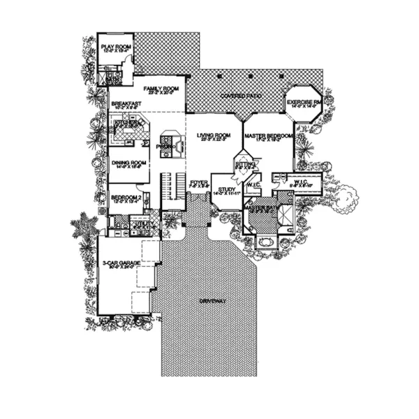 Spanish House Plan First Floor - Shalimar Bay Santa Fe Home 106S-0038 - Shop House Plans and More