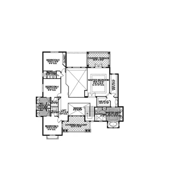 Spanish House Plan Second Floor - Osceola Point Mediterranean 106S-0039 - Shop House Plans and More