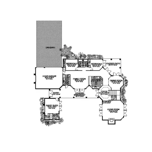 Sunbelt House Plan First Floor - Buckhead Ridge Sunbelt Home 106S-0043 - Search House Plans and More