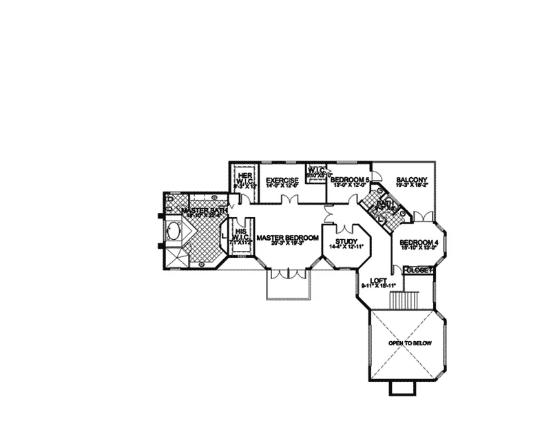 Adobe House Plans & Southwestern Home Design Second Floor - Buckhead Ridge Sunbelt Home 106S-0043 - Search House Plans and More