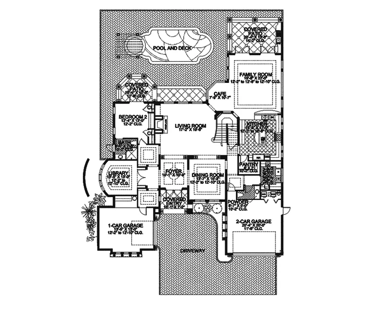 Sunbelt House Plan First Floor - Santa Rosa Beach Spanish Home 106S-0045 - Shop House Plans and More