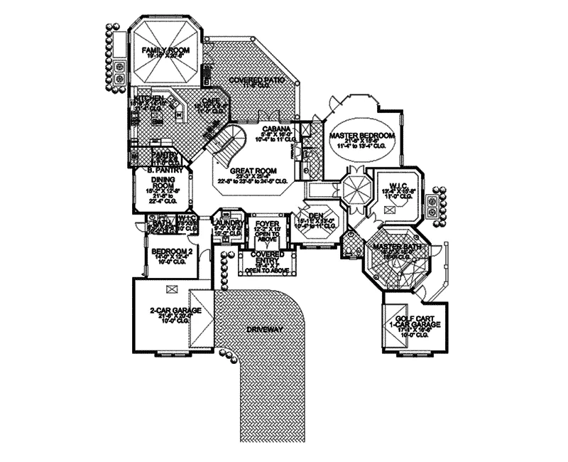 Spanish House Plan First Floor - Ave Maria Spanish Style Home 106S-0049 - Search House Plans and More