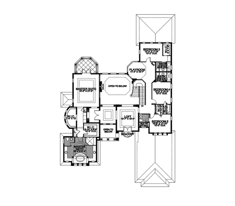 Southwestern House Plan Second Floor - Frontenac Manor Spanish Home 106S-0050 - Search House Plans and More