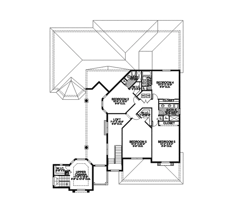 Mediterranean House Plan Second Floor - Seminole Manor Sunbelt Home 106S-0051 - Shop House Plans and More