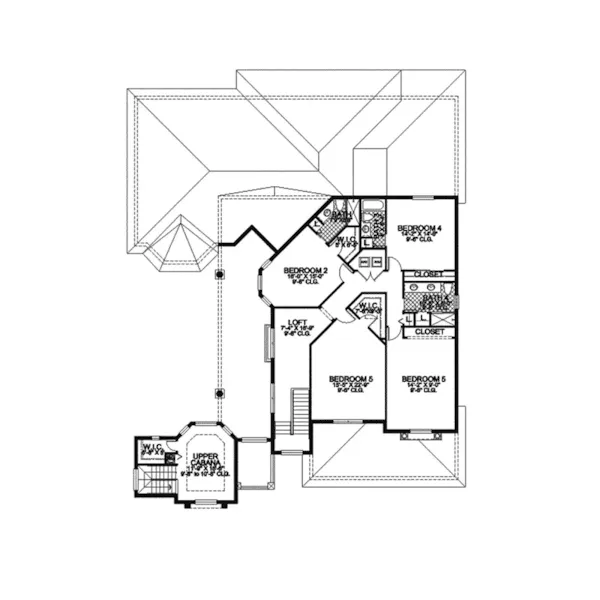 Spanish House Plan Second Floor - Seminole Manor Sunbelt Home 106S-0051 - Shop House Plans and More