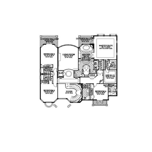 Sunbelt House Plan Second Floor - Felipe Sunbelt Luxury Home 106S-0052 - Search House Plans and More