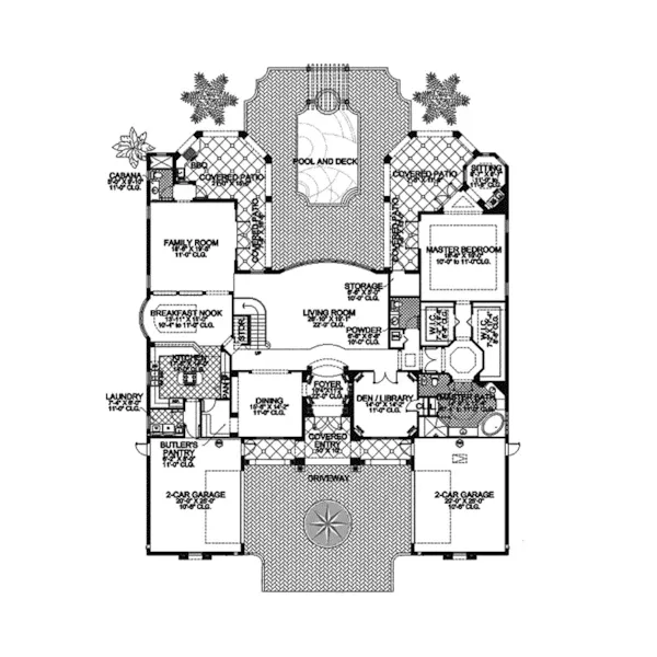 Luxury House Plan First Floor - Deercreek Mediterranean Home 106S-0053 - Search House Plans and More