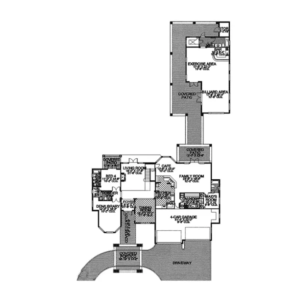 Adobe House Plans & Southwestern Home Design First Floor - Sunbeam Manor Luxury Home 106S-0054 - Shop House Plans and More