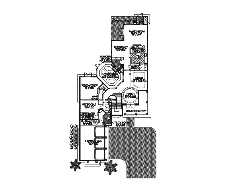 Spanish House Plan First Floor - Baymeadows Luxury Home 106S-0055 - Search House Plans and More