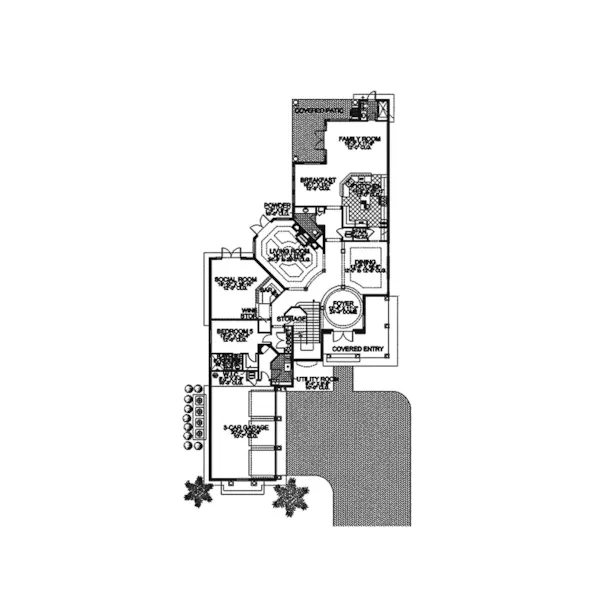 Southwestern House Plan First Floor - Baymeadows Luxury Home 106S-0055 - Search House Plans and More