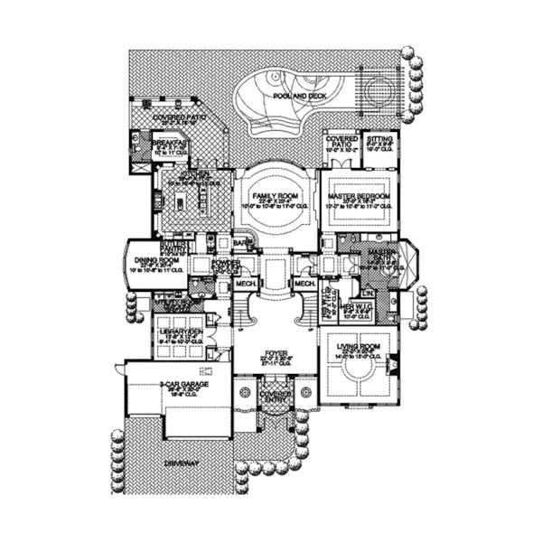 Spanish House Plan First Floor - Point La Vista Spanish Home 106S-0056 - Shop House Plans and More