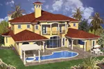 Waterfront House Plan Color Image of House - Point La Vista Spanish Home 106S-0056 - Shop House Plans and More
