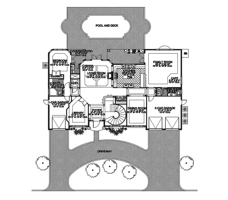 Florida House Plan First Floor - Christopher Point Luxury Home 106S-0057 - Search House Plans and More