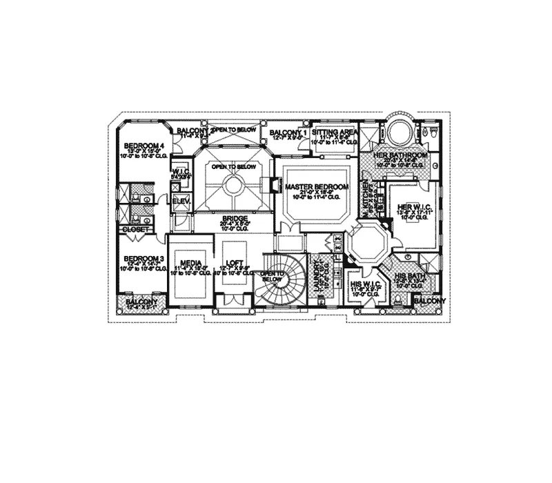 Florida House Plan Second Floor - Christopher Point Luxury Home 106S-0057 - Search House Plans and More